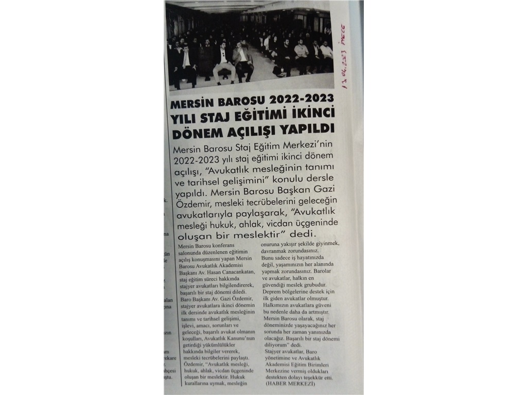 Staj eğitimi ikinci dönem açılışı yapıldı