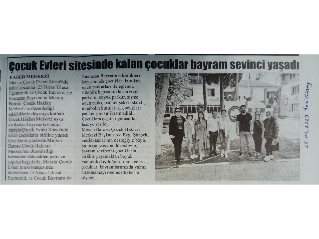 Çocuk Evleri Sitesinde kalan çocuklar bayram sevinci yaşadı
