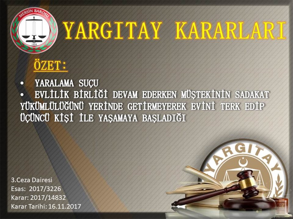 YARALAMA SUÇU - EVLİLİK BİRLİĞİ DEVAM EDERKEN MÜŞTEKİNİN SADAKAT YÜKÜMLÜLÜĞÜNÜ YERİNDE GETİRMEYEREK EVİNİ TERK EDİP ÜÇÜNCÜ KİŞİ İLE YAŞAMAYA BAŞLADIĞI