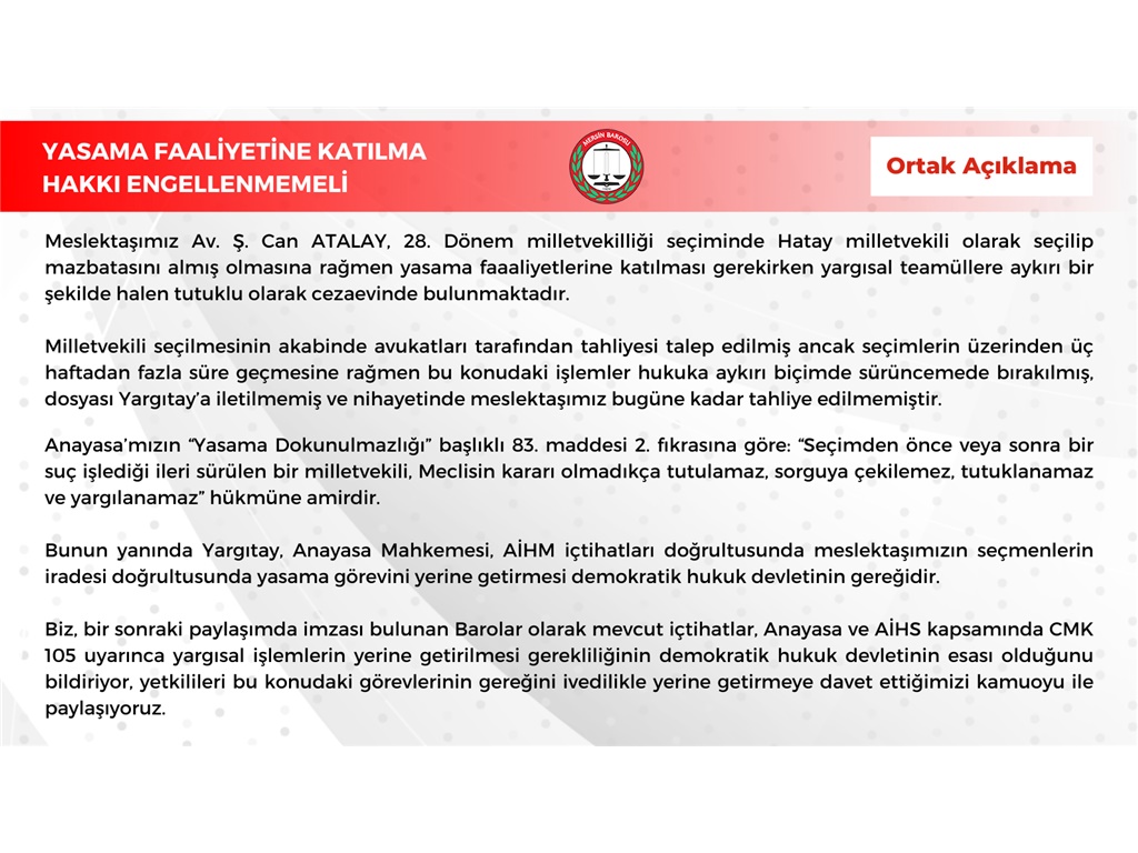 BAROLARDAN ORTAK AÇIKLAMA