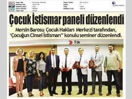 BASINDA MERSİN BAROSU (Çocuk İstismarı Paneli) 06.10.2017