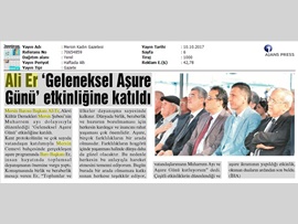 BASINDA BAROMUZ (Başkanımız Av. Ali Er Cemevi'nde Düzenlenen Aşure Günü Etkinliği'ne Katıldı)