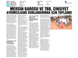 BASINDA BAROMUZ (Mersin Barosu ve TBB, Cinsiyet Ayrımcılığını Masaya Yatırdı)