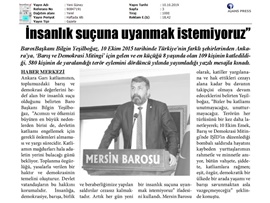 BASINDA BAROMUZ (Yeşilboğaz: "İnsanlık Suçuna Uyanmak İstemiyoruz")
