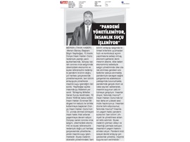 BASINDA BAROMUZ (Yeşilboğaz, "Pandemi yönetilemiyor, insanlık suçu işleniyor")