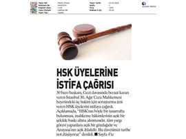 BASINDA BAROMUZ (Baro Başkanları HSK Üyelerini İstifaya Davet Etti)