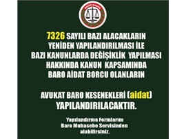 AVUKAT BARO AİDATLARI YAPILANDIRILACAK