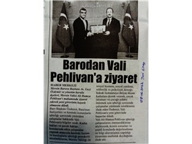 BARO YÖNETİMİMİZDEN VALİ ALİ HAMZA PEHLİVAN'A ZİYARET