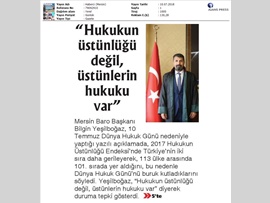 BASINDA BAROMUZ (Baro Başkanımızın Dünya Hukuk Günü Mesajı)