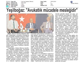 BASINDA BAROMUZ (Yeşilboğaz, 'Avukatlık Mücadele Mesleğidir')