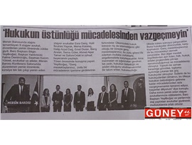 BASINDA BAROMUZ (Yeşilboğaz; "Hukukun Üstünlüğü Mücadelesinden Vazgeçmeyin")