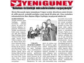 BASINDA BAROMUZ (Yeşilboğaz; "Hukukun Üstünlüğü Mücadelesinden Vazgeçmeyin")