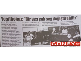 BASINDA BAROMUZ (Yeşilboğaz: "Bir Ses Çok Şey Değiştirebilir")
