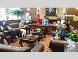 Mersin Kadın Platformu, Baro Başkanımız Av. Ali ER'i makamında ziyaret ettiler.