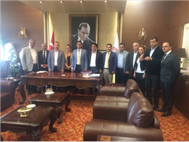 AK PARTİ İl Başkanı Sayın; Cesim ERCİK, Baro Başkanımız Av. Ali ER' i makamında ziyaret ettiler.