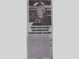 BASINDA BAROMUZ (Diyanet İşleri Başkanlığı'nın Erken Yaşta Evlilikle İle İlgili Açıklamasına Tepki)