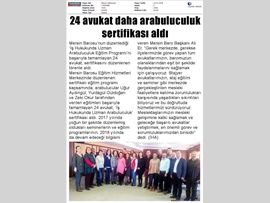 BASINDA BAROMUZ (İş Hukukunda Uzman Arabuluculuk Sertifika Töreni)