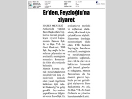 BASINDA BAROMUZ (Baro Başkanımız ve Başkan Yardımcımız, TBB Bşk. Feyzioğlu'nu Ziyaret Etti)