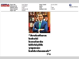 BASINDA BAROMUZ (Baro Bşk. Er, "Avukatsız Bilirkişilik Düşünülemez" Dedi)