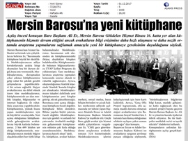 BASINDA BAROMUZ (Baromuza Yeni Kütüphane Açıldı)