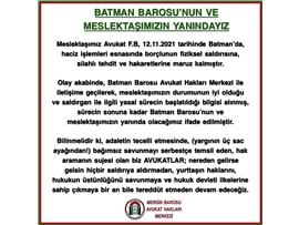 BATMAN BAROSU’NUN VE MESLEKTAŞIMIZIN YANINDAYIZ