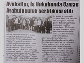 BASINDA BAROMUZ (İş Hukukunda Uzman Arabuluculuk Sertifika Töreni)