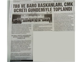 Baro Başkanları, CMK ücret gündemiyle toplandı