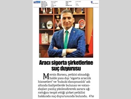 BASINDA BAROMUZ (Barodan Aracı Sigorta Şirketlerine Suç Duyurusu)