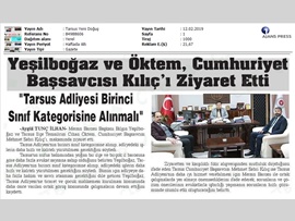 BASINDA BAROMUZ (Yeşilboğaz: "Tarsus Adliyesi 1. Sınıf Kategorisine Alınmalı")