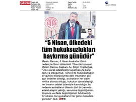 5 Nisan Avukatlar Günü Töreni