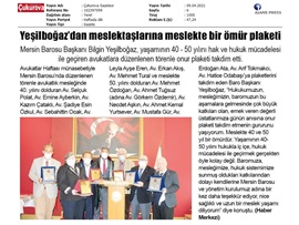 Meslekte Onur Plaket Töreni
