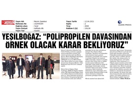 Başkanımız Yeşilboğaz, polipropilen tesisi duruşmasına katıldı
