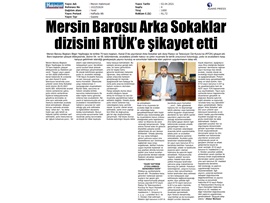 Mersin Barosu Arka Sokaklar Dizisi'ni RTÜK'e şikayet etti