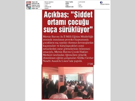 BASINDA BAROMUZ (Av. İslam Kurthan Açıkbaş: 'Şiddet Ortamı Çocuğu Suça Sürüklüyor)