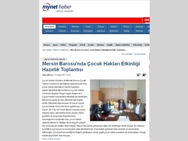 BASINDA BAROMUZ (Mersin Barosu'nda "Dünya Çocuk Hakları Günü" Etkinliğinin Hazırlık Toplantısı Yapıldı)