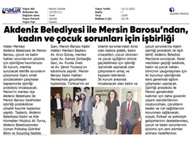 Mersin Barosu ve Akdeniz Belediyesi, çocuk refahı için işbirliğine hazırlanıyor