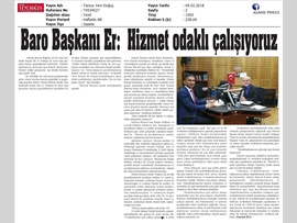 BASINDA BAROMUZ (Baro Başkanımız: "Hizmet Odaklı Çalışıyoruz")