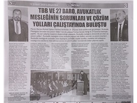 BASINDA BAROMUZ ("Avukatlık Mesleğinin Sorunları ve Çözüm Yolları Çalıştayı" Düzenlendi)