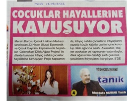 Mersin Barosu Dilek Ağacı Projesi