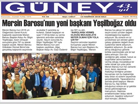 BASINDA BAROMUZ (Mersin Barosu'nun Yeni Başkanı Av. Bilgin Yeşilboğaz Oldu)
