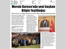 BASINDA BAROMUZ (Mersin Barosu'nun Yeni Başkanı Av. Bilgin Yeşilboğaz Oldu)