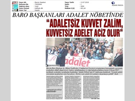 BASINDA BAROMUZ (Mersin Barosu Adalet Nöbetinde)