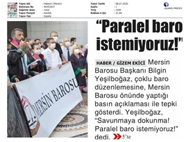 BASINDA BAROMUZ (Basın Açıklaması -"Paralel Baro İstemiyoruz")