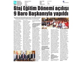 BASINDA BAROMUZ (Staj Eğitim Dönemi Açılışı, 9 Baro Başkanının Katılımıyla Yapıldı)