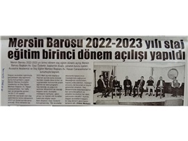 Mersin Barosu 2022-2023 staj eğitim dönemi açılışı yapıldı