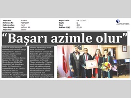 BASINDA BAROMUZ (Yemin Töreni'nde Konuşan Baro Başkanımız, "Başarı Azimle Olur" Dedi.