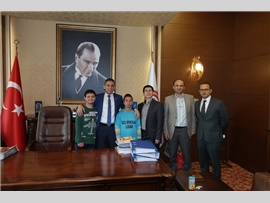 ZİYARET- Hüseyin Polat Eğitim Merkezi Yöneticileri, Başkanımızı makamında ziyaret ettiler.