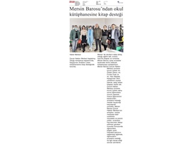 Mersin Barosu'ndan okul kütüphanesine kitap desteği