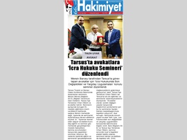 BASINDA BAROMUZ (TARSUS'TA AVUKATLARA İCRA HUKUKU SEMİNERİ VERİLDİ)