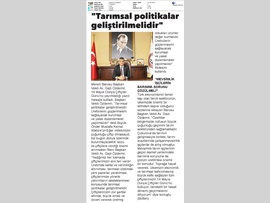 BASINDA BAROMUZ (Av. Gazi Özdemir: "Tarımsal Politikalar Geliştirilmelidir"